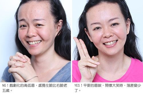 真人示范改善戲劇化的高低眉